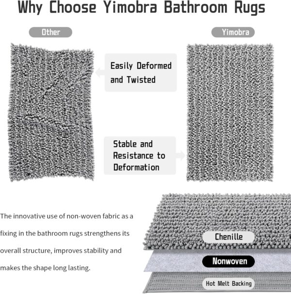 81DMlaQgdXL._AC_SL1500_.jpg Yimobra Bathroom Rug Mat 24 x 17, Extra Soft Non Slip Absorb...