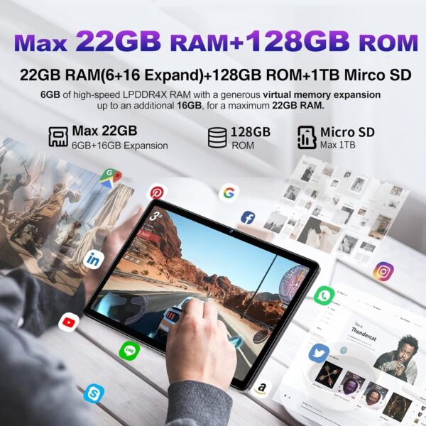 81DUI8QS-tL._AC_SL1500_.jpg Android Tablet 2025 Tablets with 22GB RAM+128GB ROM/ 1TB Exp...