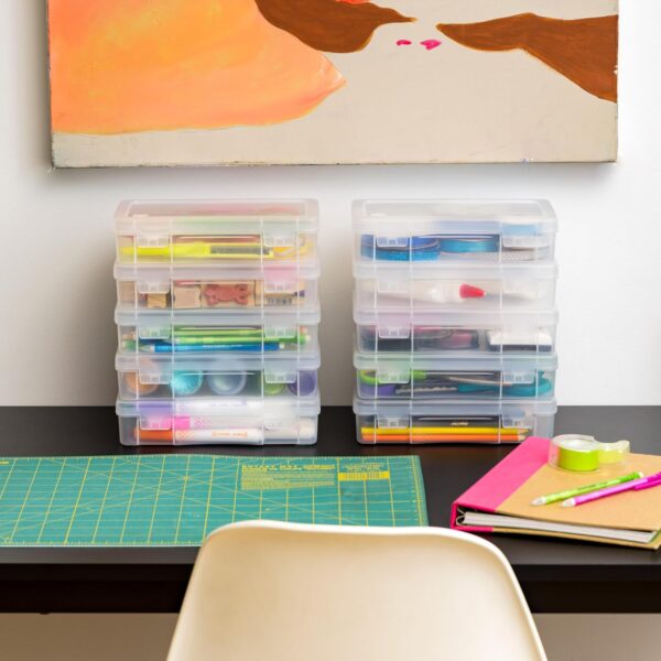 IRIS USA Pencil Case Box Storage Container for Organizing wi...