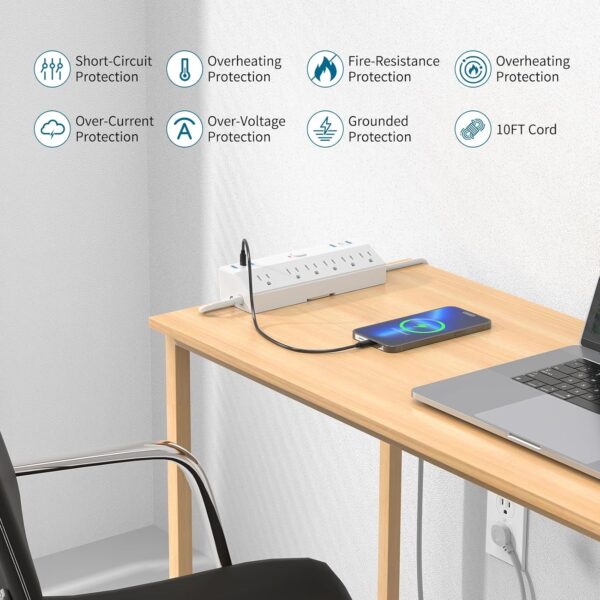 81F0SgwfWiL._AC_SL1500_.jpg 40W Fast Charging Station, Desk Clamp Power Strip, JXGUCAT R...