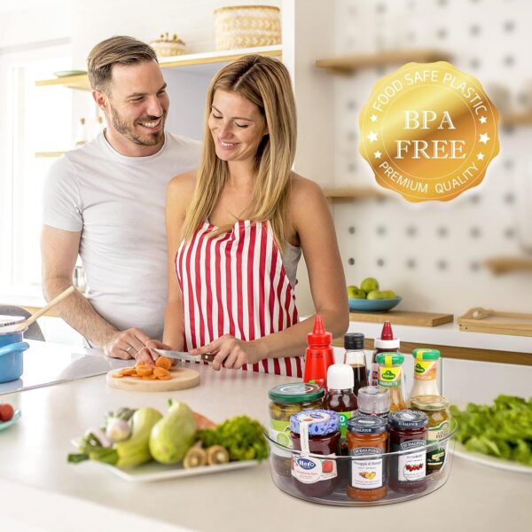 81Fltq34g6L._AC_SL1500_.jpg 4 Pack Lazy Susan Organizer for Cabinet, Upgraded 11.5" Clea...