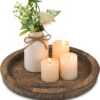Hanobe Candle Plate Holder Tray: Round Wooden Decorative Can... Hanobe Candle Plate Holder Tray: Round Wooden Decorative Can...
