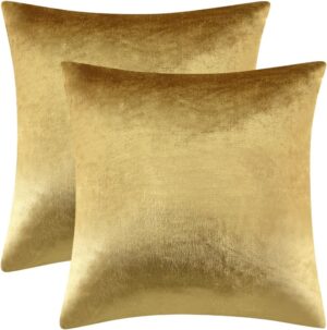 GIGIZAZA Gold Velvet Decorative Throw Pillow Covers,18x18 Pi... GIGIZAZA Gold Velvet Decorative Throw Pillow Covers,18x18 Pi...