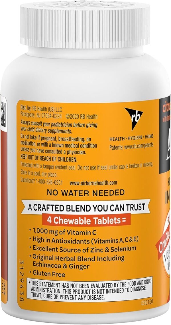 81KrCfi0EL._AC_SL1500_.jpg Airborne 1000mg Vitamin C Chewable Tablets with Zinc, Immune...
