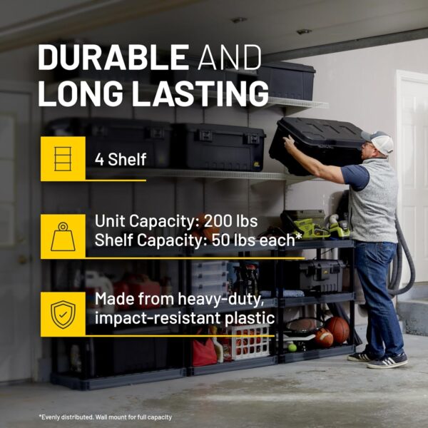 81LYa98ePBL._AC_SL1500_.jpg Plano 4-Shelf Plastic Storage Shelves, 48” x 23” x 14”, 200l...