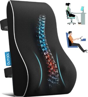QUTOOL Lumbar Support Pillow for Office Chair,Office Home Es... QUTOOL Lumbar Support Pillow for Office Chair,Office Home Es...