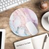 81McBGe36QL._AC_SL1500_.jpg ITNRSIIET Marble Round Mouse Pad Pink Marble Customized Prem...