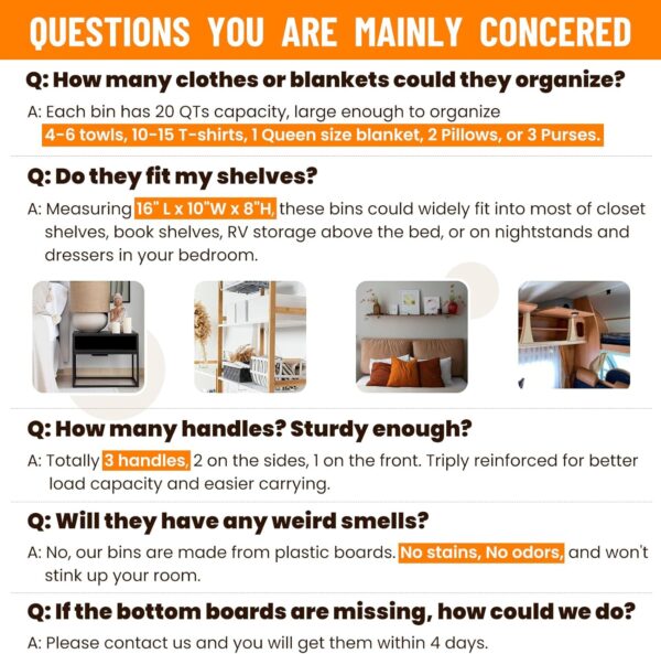 81MfYHuS8UL._AC_SL1500_.jpg Criusia 4 Pack Large Closet Shelf Organizer Bins with Handle...