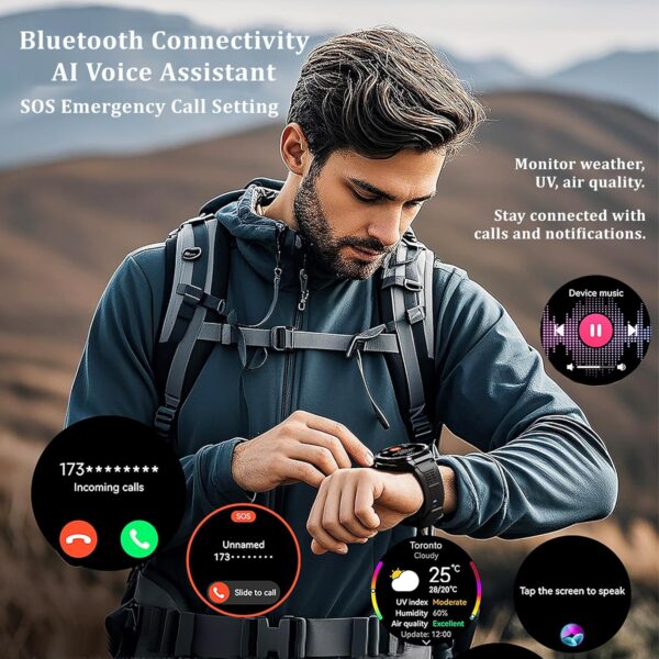 Military GPS Smart Watch: 1.43” AMOLED Always On Display, Bu...