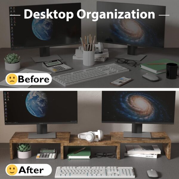 81Rn4R3ElbL._AC_SL1500_.jpg BONTEC Dual Monitor Stand Riser with Smartphone Holder, Adju...