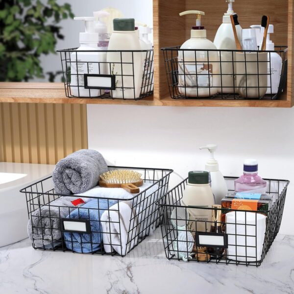 81RryB3lTfL._AC_SL1500_.jpg 6 Pack Wire Baskets for Pantry Organization and Storage, Kit...