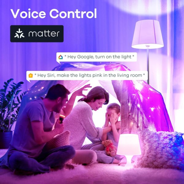 Linkind Matter Smart Light Bulb, WiFi Smart Bulbs, Work with...