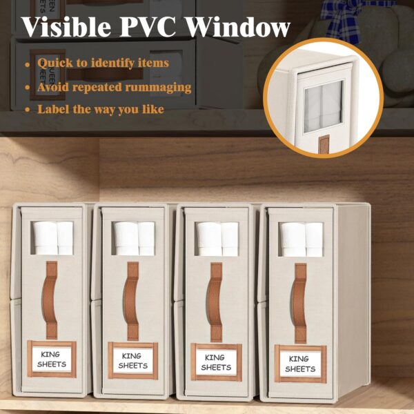 81W7BKLTBcL._AC_SL1500_.jpg 4 Pack Foldable Bed Sheets Set Organizers and Storage(King &...