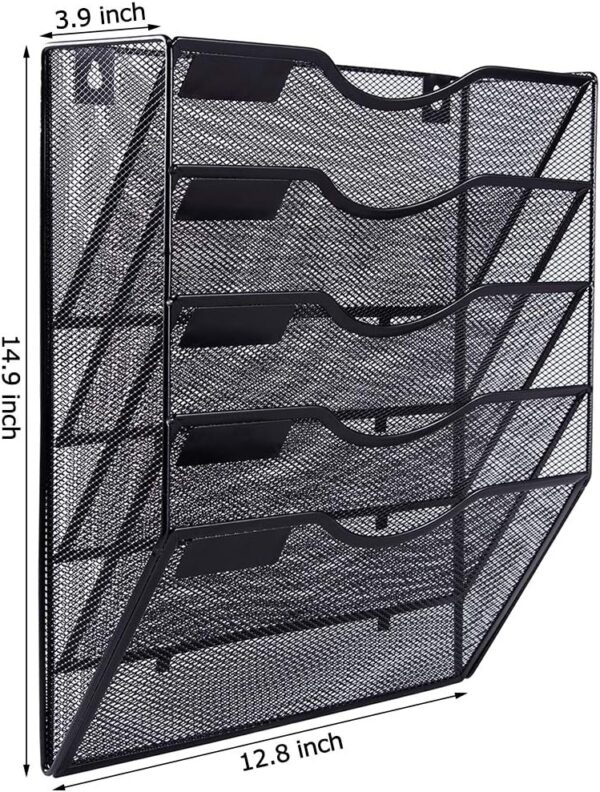 81Zdpa8vBVL._AC_SL1001_.jpg EASEPRES 5 Pocket Mesh Hanging Wall File Organizer, Wall Mou...