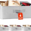 Criusia 4 Pack Large Closet Shelf Organizer Bins with Handle... Criusia 4 Pack Large Closet Shelf Organizer Bins with Handle...