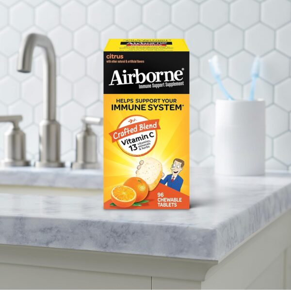 81cIHqV6c2L._AC_SL1500_.jpg Airborne 1000mg Vitamin C Chewable Tablets with Zinc, Immune...