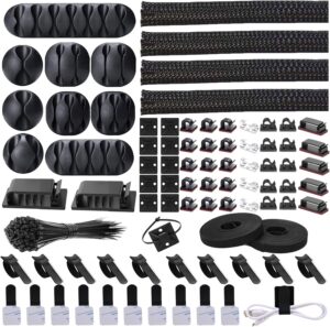 N NOROCME Cord Management Organizer Kit 4 Cable Sleeve Split...