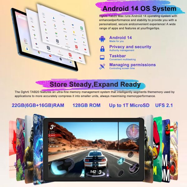 81ceEcmHiRL._AC_SL1500_.jpg 2025 Android 14 Tablet, 22G+128G/1TB Expansion, 10 inch Tabl...