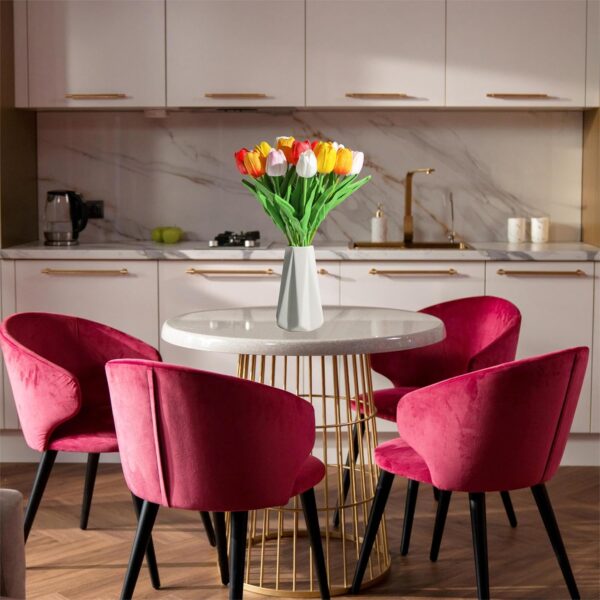 SITUMEIZI Fake Flowers Tulips Artificial Silk Flower 15pcs R...