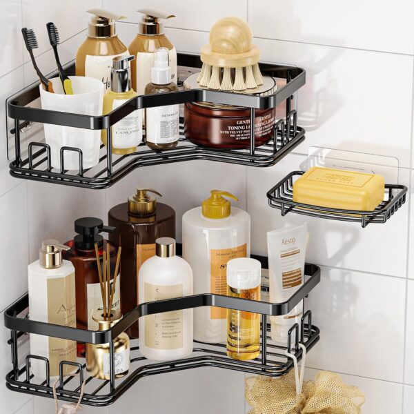 MAXIFFE Shower Caddy Organizer, 3-Pack Corner Shower Caddy O...