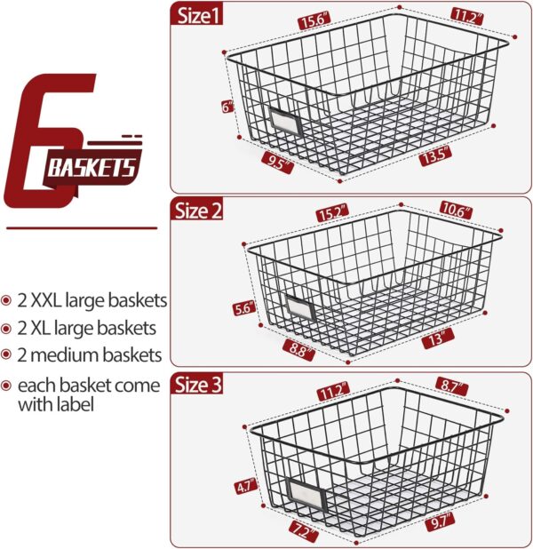 81dJkSZCBqL._AC_SL1500_.jpg 6 Pack Wire Baskets for Pantry Organization and Storage, Kit...