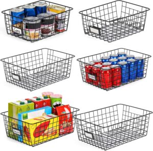 6 Pack Wire Baskets for Pantry Organization and Storage, Kit... 6 Pack Wire Baskets for Pantry Organization and Storage, Kit...