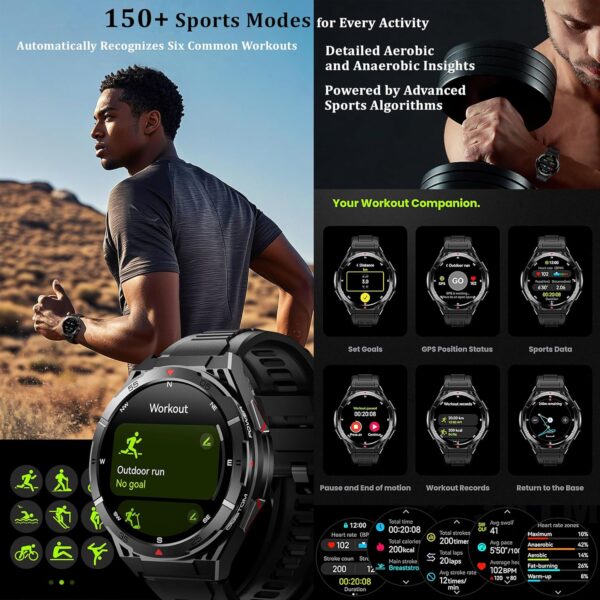 Military GPS Smart Watch: 1.43” AMOLED Always On Display, Bu...