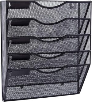EASEPRES 5 Pocket Mesh Hanging Wall File Organizer, Wall Mou... EASEPRES 5 Pocket Mesh Hanging Wall File Organizer, Wall Mou...