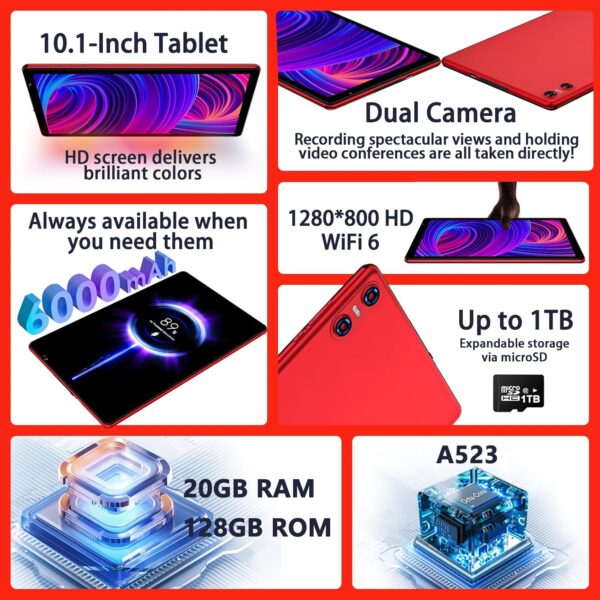 81fgK5oXhML._AC_SL1500_.jpg Android 14 Tablet 10.1 inch Tablets,20GB RAM 128GB ROM 1TB E...