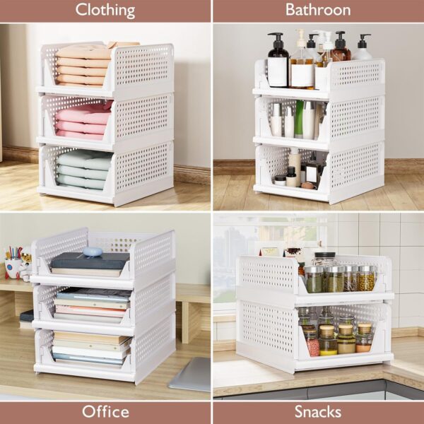 81gr9tkfuZL._AC_SL1500_.jpg 5 Pack Folding Closet Organizers Storage Box, Stackable Stor...