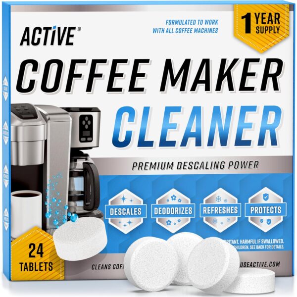 Coffee Machine Cleaner Descaler Tablets - 24 Count, Compatib...