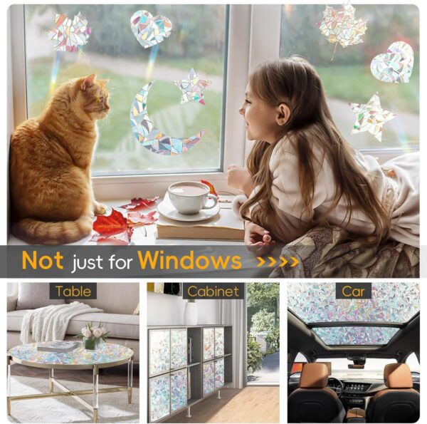 Rainbow Window Privacy Film with Cutting Reference Line, 3D ...