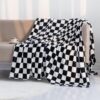 LOMAO Throw Blankets Flannel Blanket with Checkerboard Grid ... LOMAO Throw Blankets Flannel Blanket with Checkerboard Grid ...