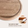 Round Decorative Tray Wood Bathroom Counter Organizer Farmho...