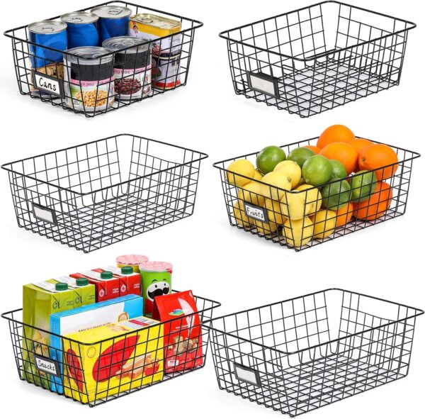 81p-LK4vt8L._AC_SL1500_.jpg 6 Pack Wire Baskets for Pantry Organization and Storage, Kit...