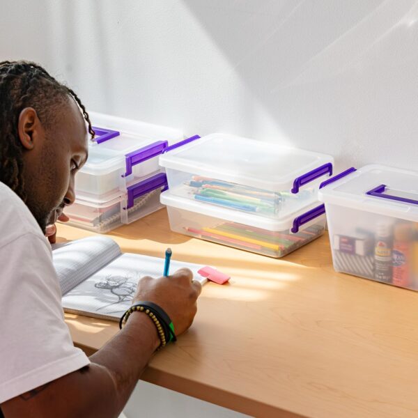 IRIS USA 5 Qt. Plastic Storage Bins with Lids, 6 Pack, Craft...