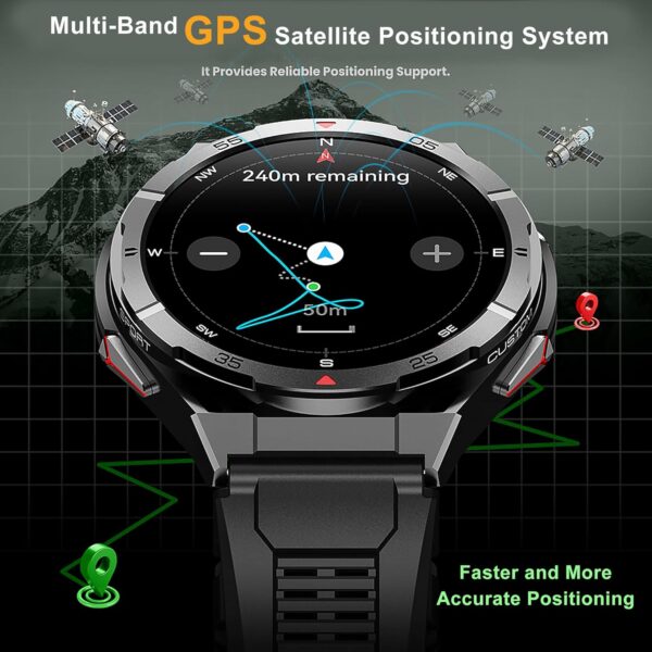 Military GPS Smart Watch: 1.43” AMOLED Always On Display, Bu...