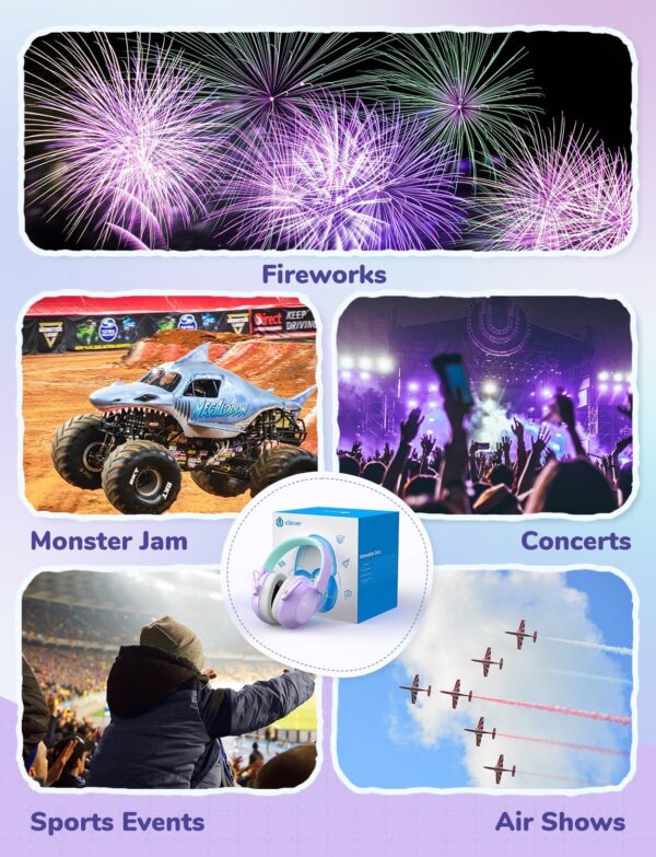 iClever Noise Cancelling Headphones for Kids, SNR 29dB Safet...