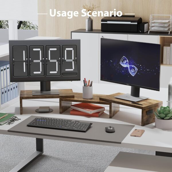 81rp388XdoL._AC_SL1500_.jpg BONTEC Dual Monitor Stand Riser with Smartphone Holder, Adju...