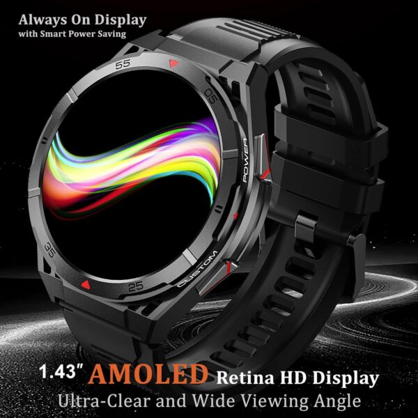Military GPS Smart Watch: 1.43” AMOLED Always On Display, Bu...