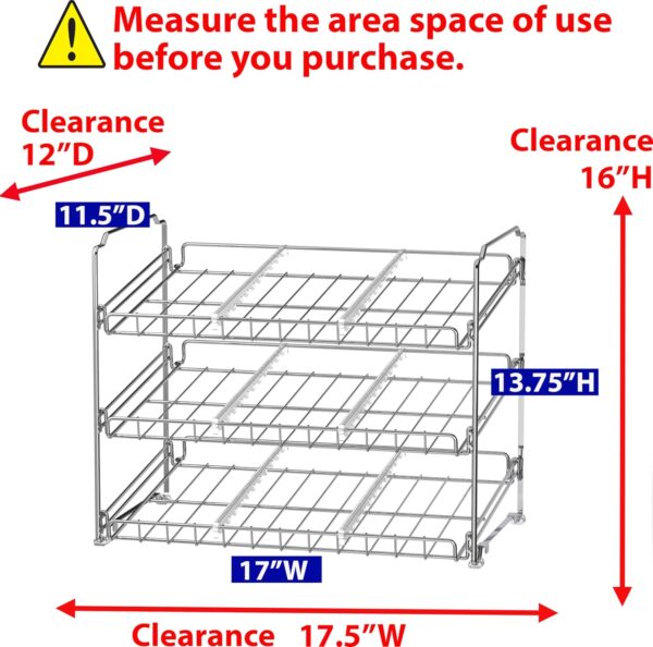 Simple Houseware Stackable Can Rack Organizer, 3-Tier Chrome...