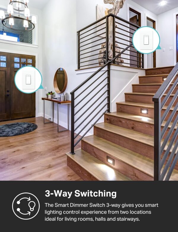 81x97b4NbUL._AC_SL1500_.jpg Kasa Smart 3 Way Dimmer Switch KIT, Dimmable Light Switch Co...