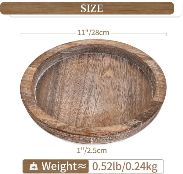 81ymUFLkeNL._AC_SL1500_.jpg Hanobe Candle Plate Holder Tray: Round Wooden Decorative Can...