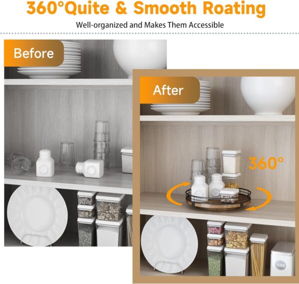 81zwNxQJAlL._AC_SL1500_.jpg Farmhouse Oak 9" Lazy Susan Turntable Organizer for Cabinet,...