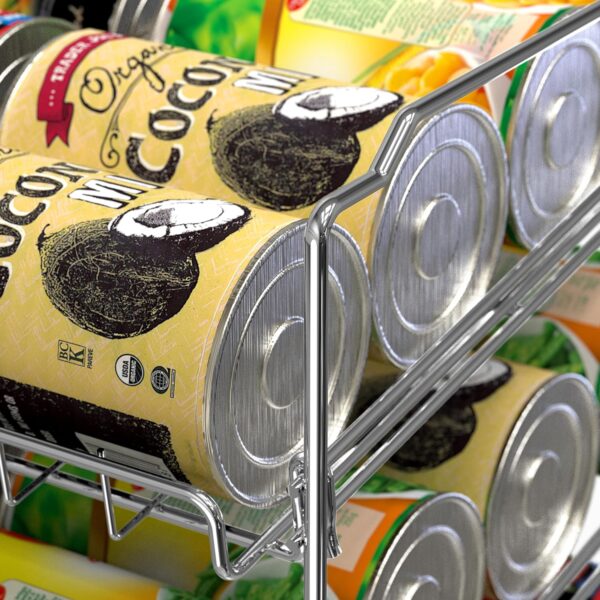 Simple Houseware Stackable Can Rack Organizer, 3-Tier Chrome...