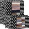 WISELIFE Storage Bags 100L 3-Pack Large Blanket Clothes Orga...