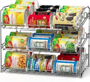 Simple Houseware Stackable Can Rack Organizer, 3-Tier Chrome... Simple Houseware Stackable Can Rack Organizer, 3-Tier Chrome...