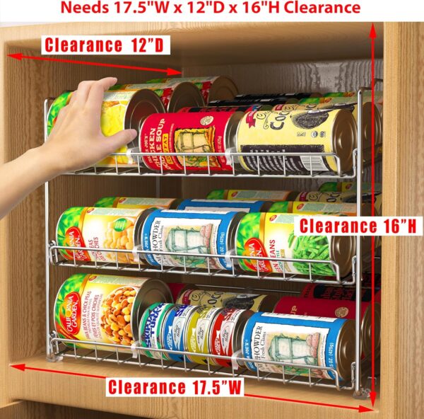 Simple Houseware Stackable Can Rack Organizer, 3-Tier Chrome...