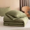 ROSGONIA Queen Comforter Set Olive Green, 3pcs Bedding Sets ...