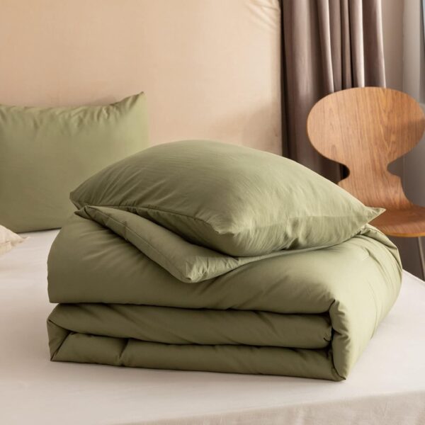 ROSGONIA Queen Comforter Set Olive Green, 3pcs Bedding Sets ...